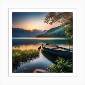 Sunset By The Lake 18 Art Print