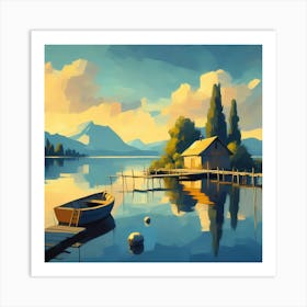 Sunset By The Lake 17 Art Print