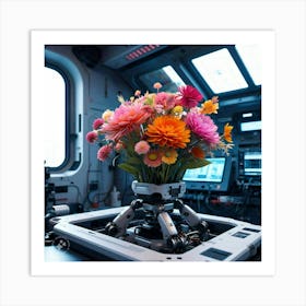 Flowers In Space Art Print