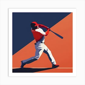 A Baseball Player Hitting Home Run Minimal Illus 1718672829 4 Art Print