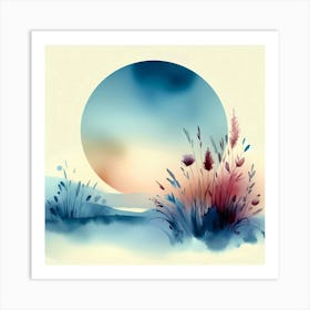 Watercolor Landscape Painting 61 Art Print