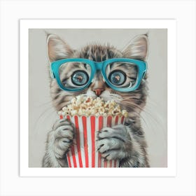 Cat In Glasses 10 Art Print