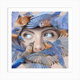 Bluebirds Art Print