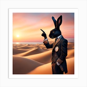 Rabbit In The Desert Art Print