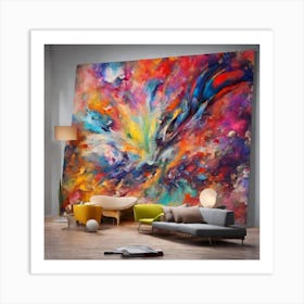 Colorful Splashes Art Art Print