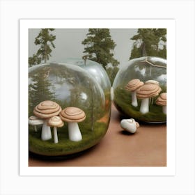 Mushroom Jars Art Print