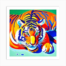 Tiger Laying Down Art Print