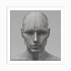 3d Model Of A Human Head 1 Art Print