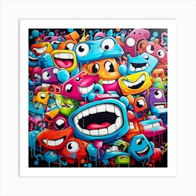 Cartoon Monsters Art Print