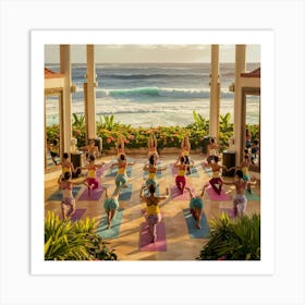 Yoga On The Beach Art Print