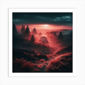 Sunset In The Forest 60 Art Print