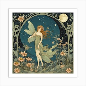 Fairy In The Moonlight 1 Art Print