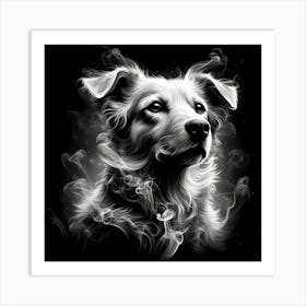 Smokey Dog Art Print