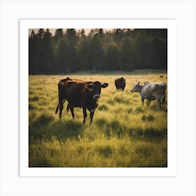 Cows In A Field 1 Art Print