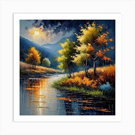 Autumn Landscape Painting Art Print