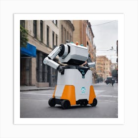 Robot On The Street 57 Art Print