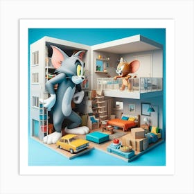 Tom And Jerry House Art Print