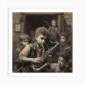 Saxophone Boys Art Print