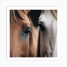 Horses Side By Side Art Print