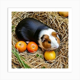 Guinea Pig In Hay Art Print