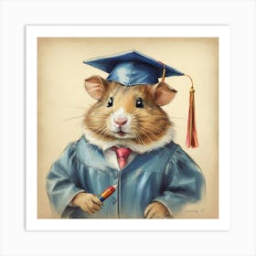 Graduation Hamster 6 Art Print