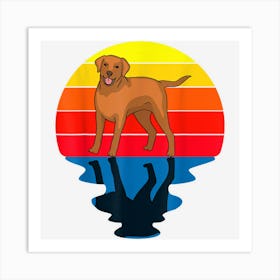 Sunset Dog Chocolate Lab Labrador Art Print