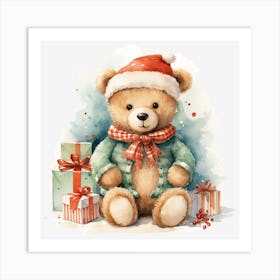 Teddy Bear With Presents 1 Art Print