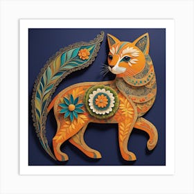 Chinese Cat, simple, good looking, creative wall art Art Print