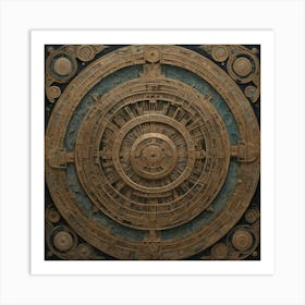 Aztec Calendar paintings art print Art Print