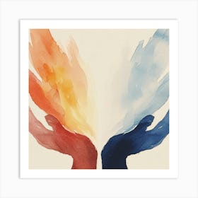 Two Hands Of Fire Art Print