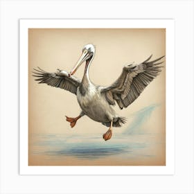 Pelican In Flight 5 Art Print