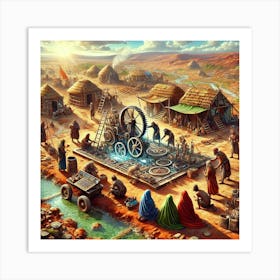 A Vibrant Scene Depicting The Rediscovery Of Technology On Mars Art Print