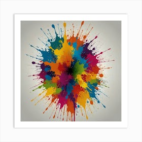 Colorful Paint Splatter 1 Art Print