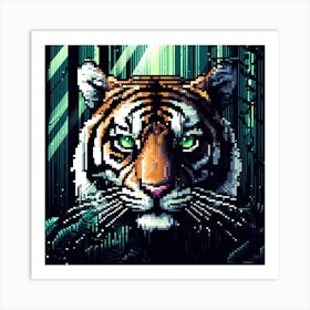 Pixelated Tiger Art Print