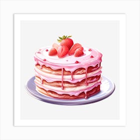 Strawberry Cake 4 Art Print