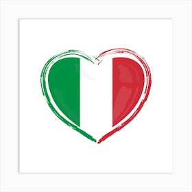 Italy Flag Heart Art Print