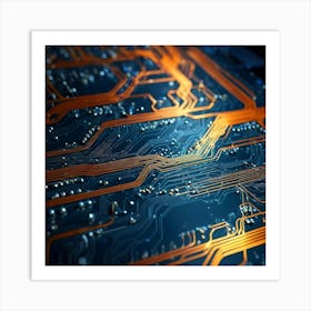 Close Up Of A Circuit Board 3 Art Print