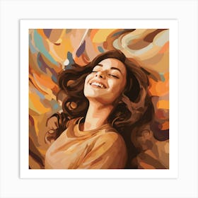 Portrait Of A Woman Smiling Art Print