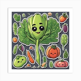 Legumes As A Background Sticker 2d Cute Fantasy Dreamy Vector Illustration 2d Flat Centered (6) Art Print