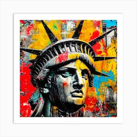 Statue Of Liberty Face - Americana Art Print