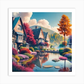 Autumn Village 1 Art Print