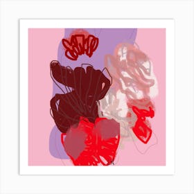 Abstract Roses Art Print