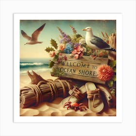 Welcome To Ocean Shores Art Print