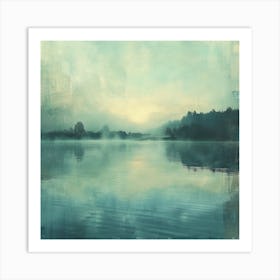 Misty Lake Art Print