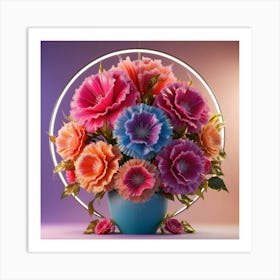 3d Flower Arrangement Art Print