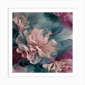 Abstract Flowers Art Print