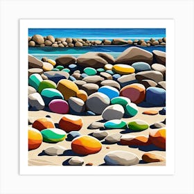 Pebbles On The Beach Art Print