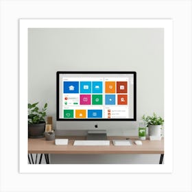 A Photo Of A Computer Desktop With Several Icons O (3) Art Print