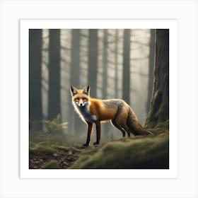 Red Fox In The Forest 33 Art Print