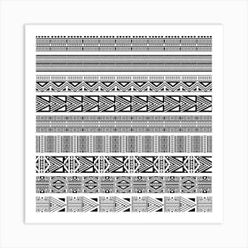 Borders Ikat Ethnic Frame Tribal 2 Art Print